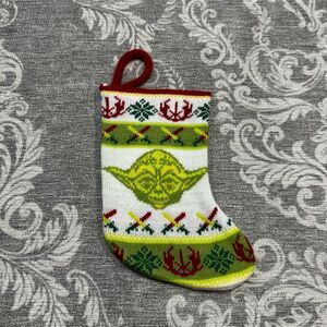 Star Wars Yoda Christmas Stocking Green Knit Sweater Design Kids Decor